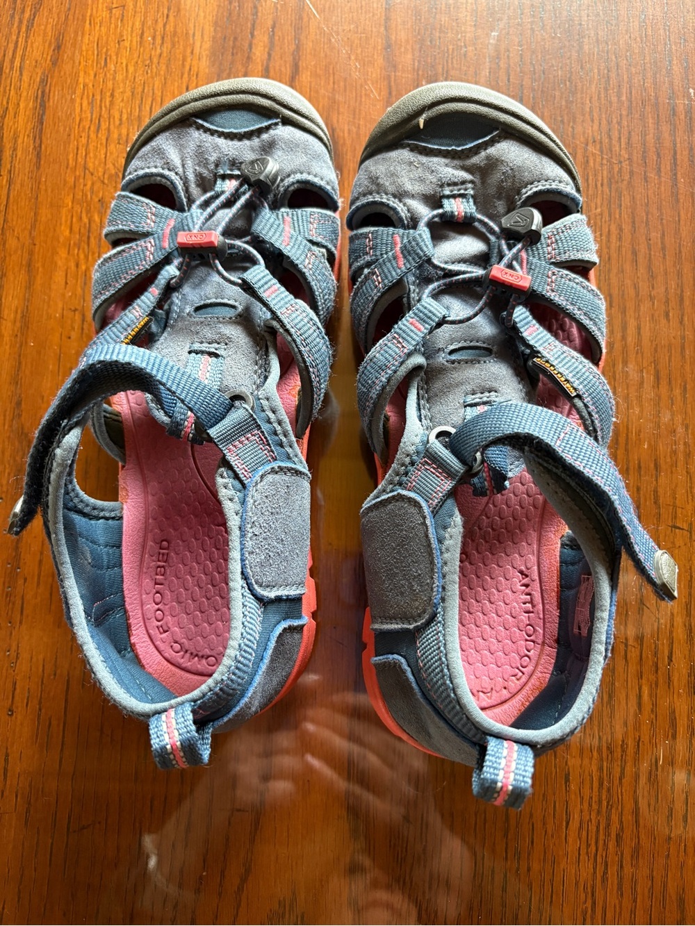 Womens Outdoor Sandals - blue and coral Comfort Fit